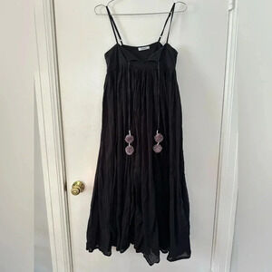 V.de.Vinster Black Pom Pom Dress with Thin Straps